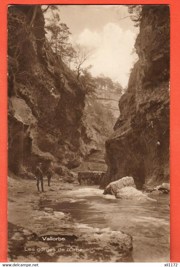 FLC-09 Les Gorges De L'Orbe à Vallorbe. ANIME. Sepia. Deriaz 349 Circulé 1925 - Vallorbe