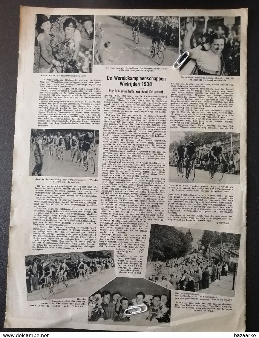 WIELERSPORT.1938. WAAR JEF SCHERENS FAALDE WERD MARCEL KINT GEKROOND/ WEGKAMPIOENSCHAPPEN VALKENBURG/CAUBERG - Unclassified