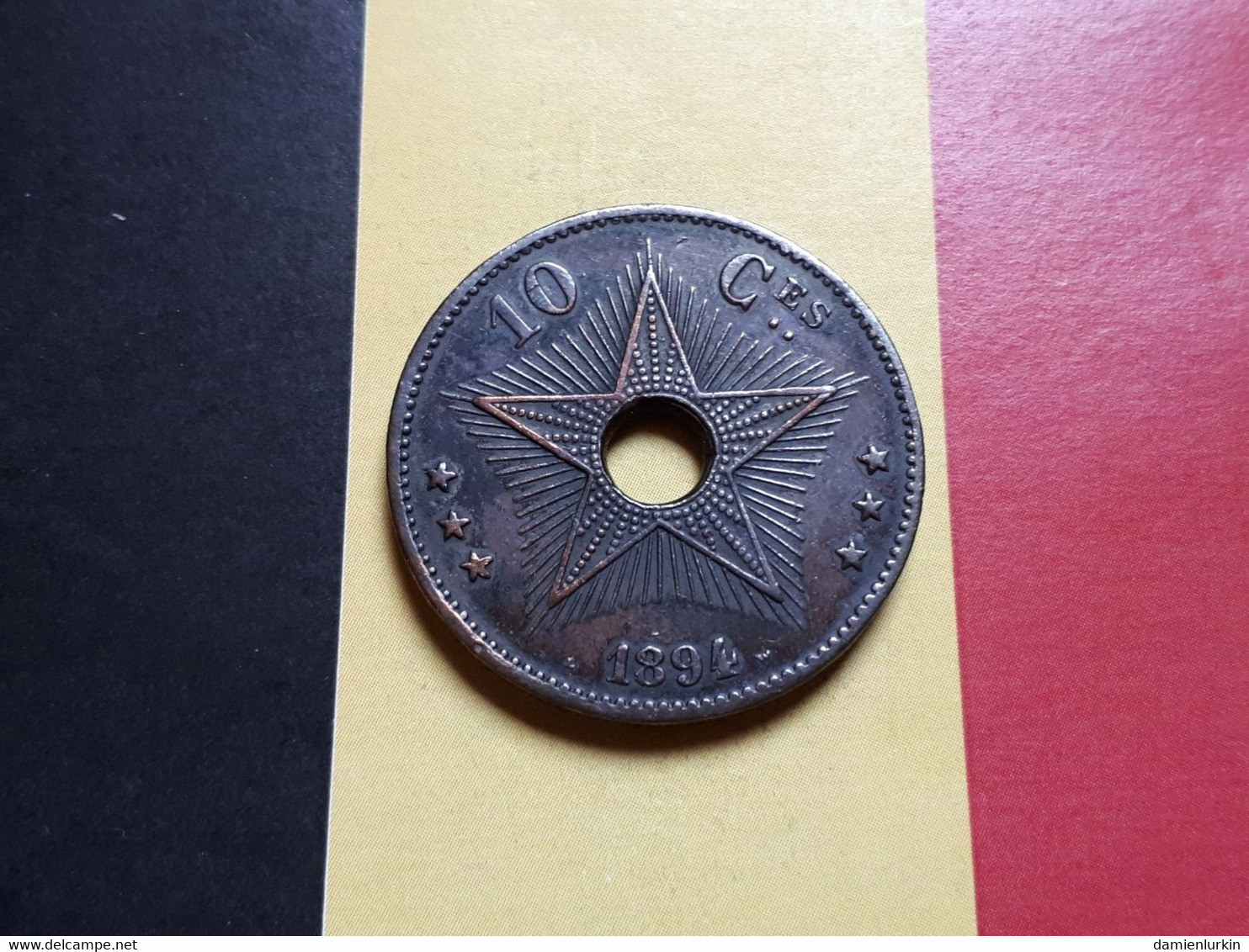 CONGO BELGE LEOPOLD II 10 CENTIMES 1894 PATINE ! - 1885-1909: Leopold II.