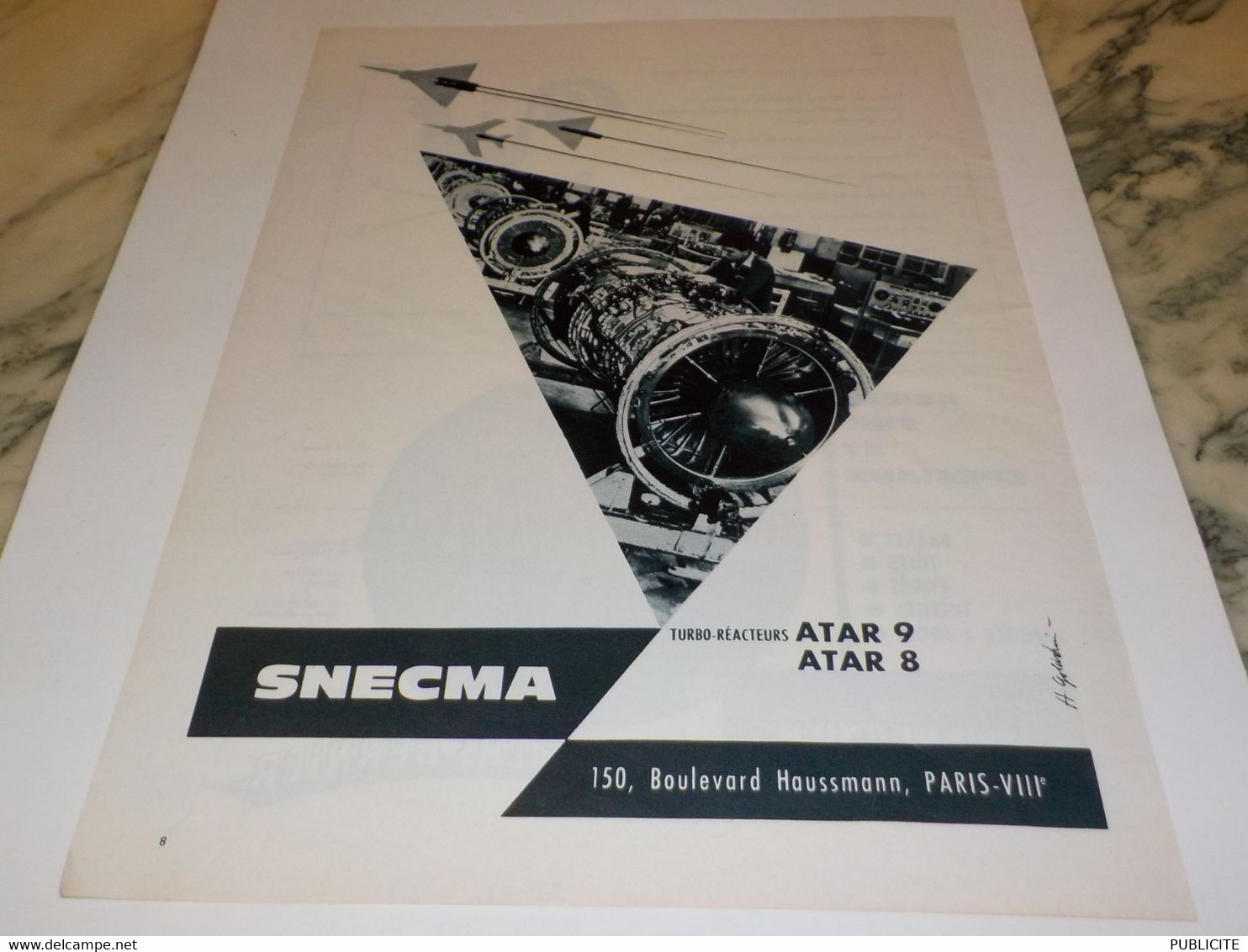 ANCIENNE PUBLICITE TURBO REACTEURS SNECMA  1963 - Pubblicità