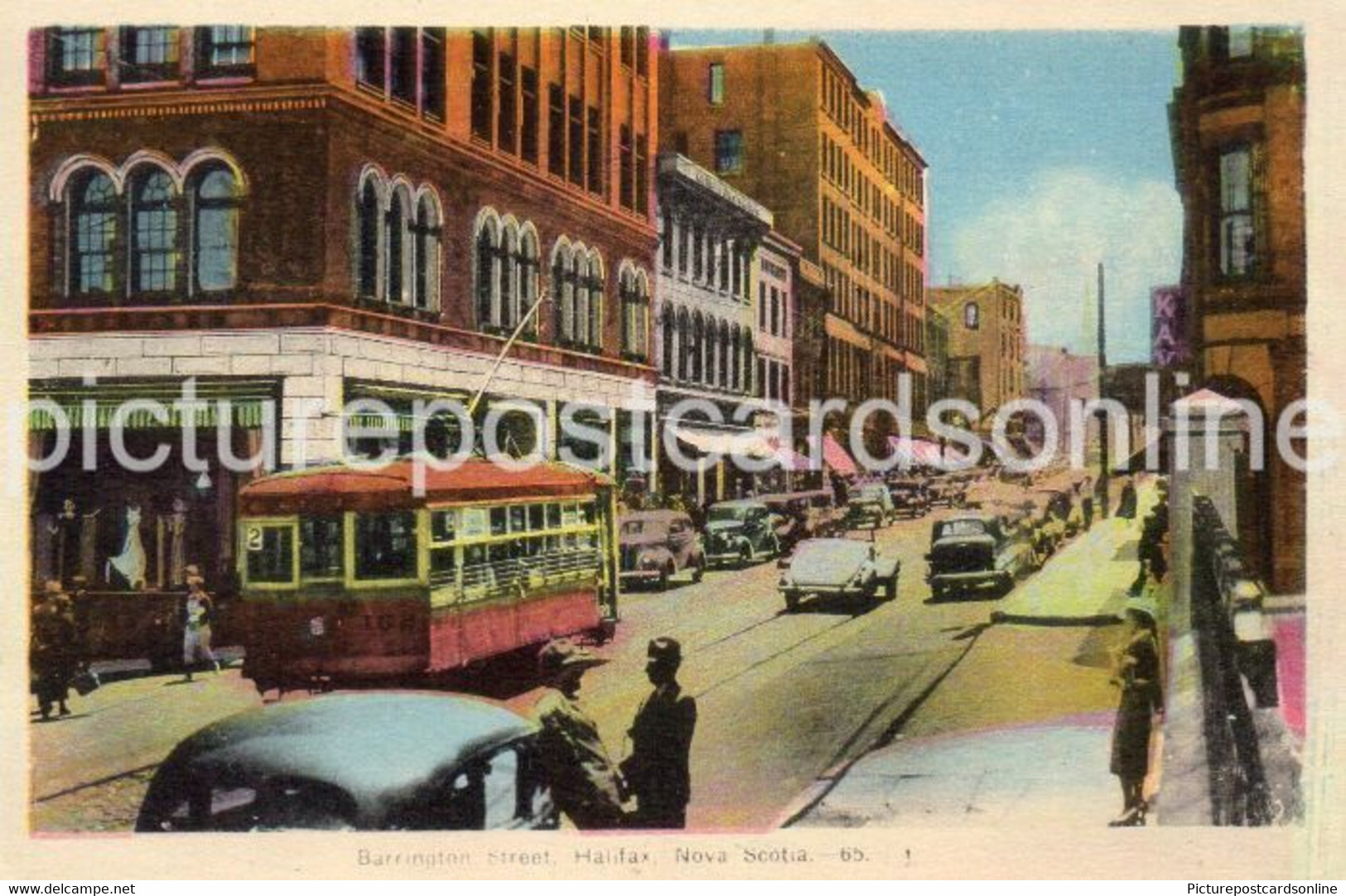 BERRINGTON STREET HALIFAX OLD COLOUR POSTCARD NOVA SCOTIA CANADA - Barrington