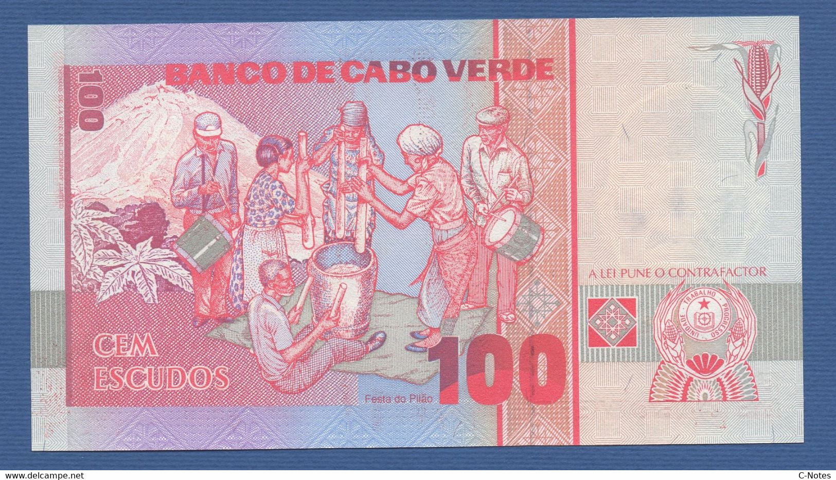 CAPE VERDE - P.57a –  100 Escudos 1989  AUNC Prefix FU - Cap Vert