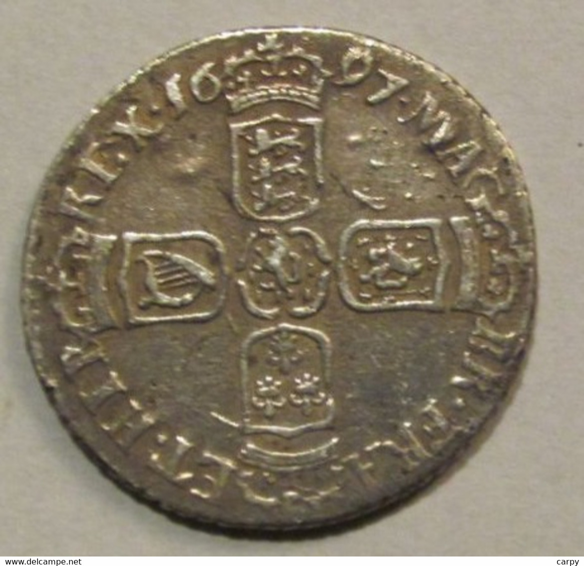 GREAT BRITAIN UK 6 Pence 1697 B Bristol / Beautiful / Silver Genuine / RARE - Autres & Non Classés