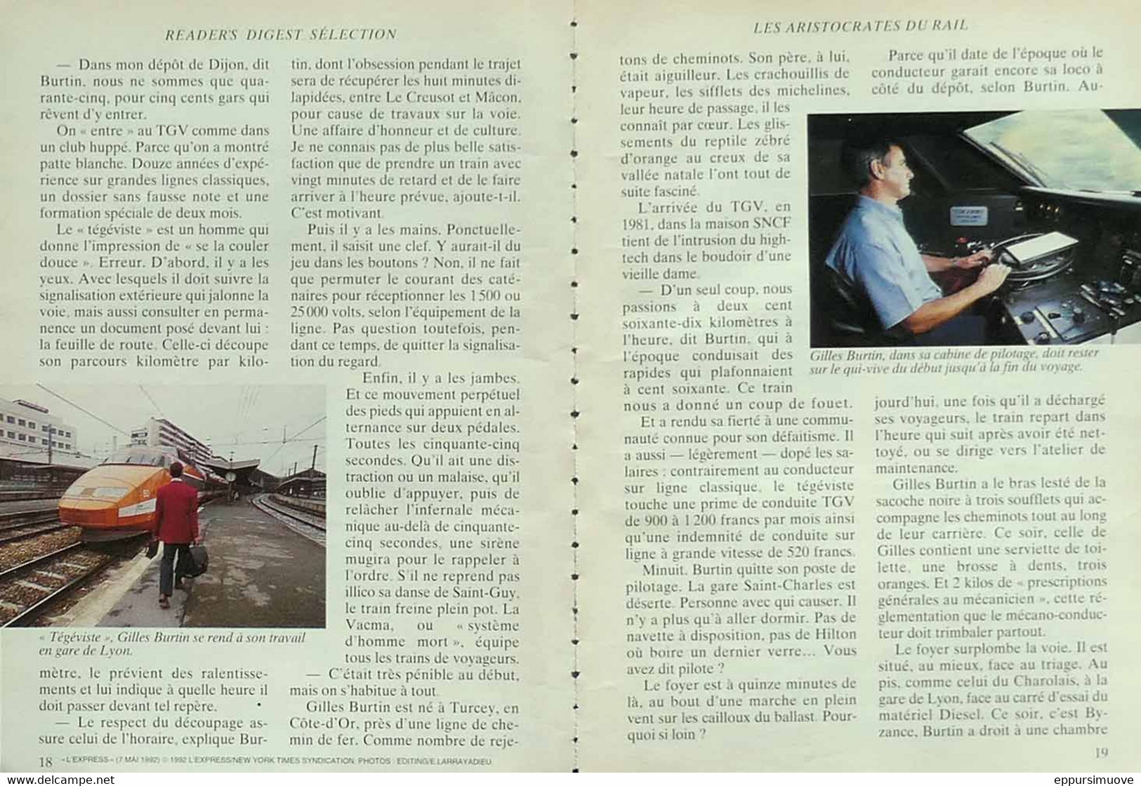 Article Papier 6 Pages CONDUCTEURS TGV  Avril 1993 P1049577 - Unclassified