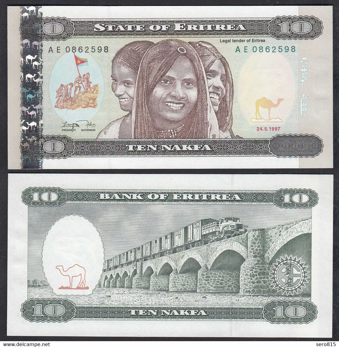 Eritrea 10 Nakfa Banknote 1997 Pick 3 UNC (1)   (23203 - Andere - Afrika