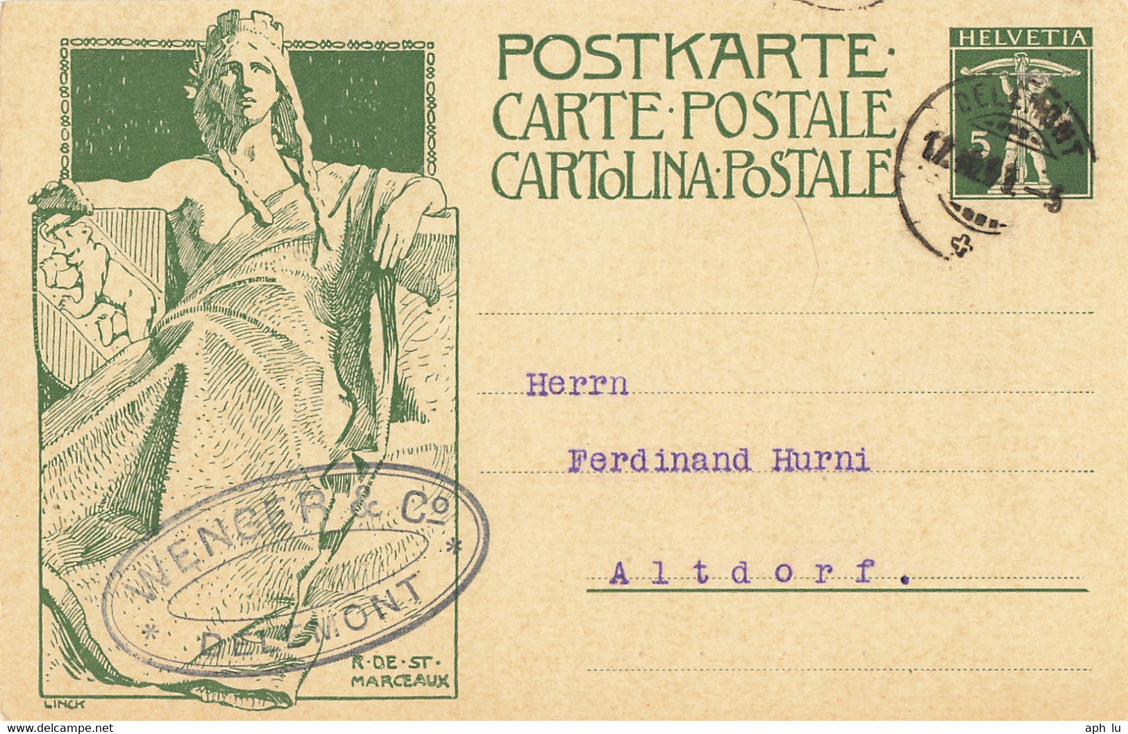 Postkarte Von Delémont (ab0128) - Stamped Stationery