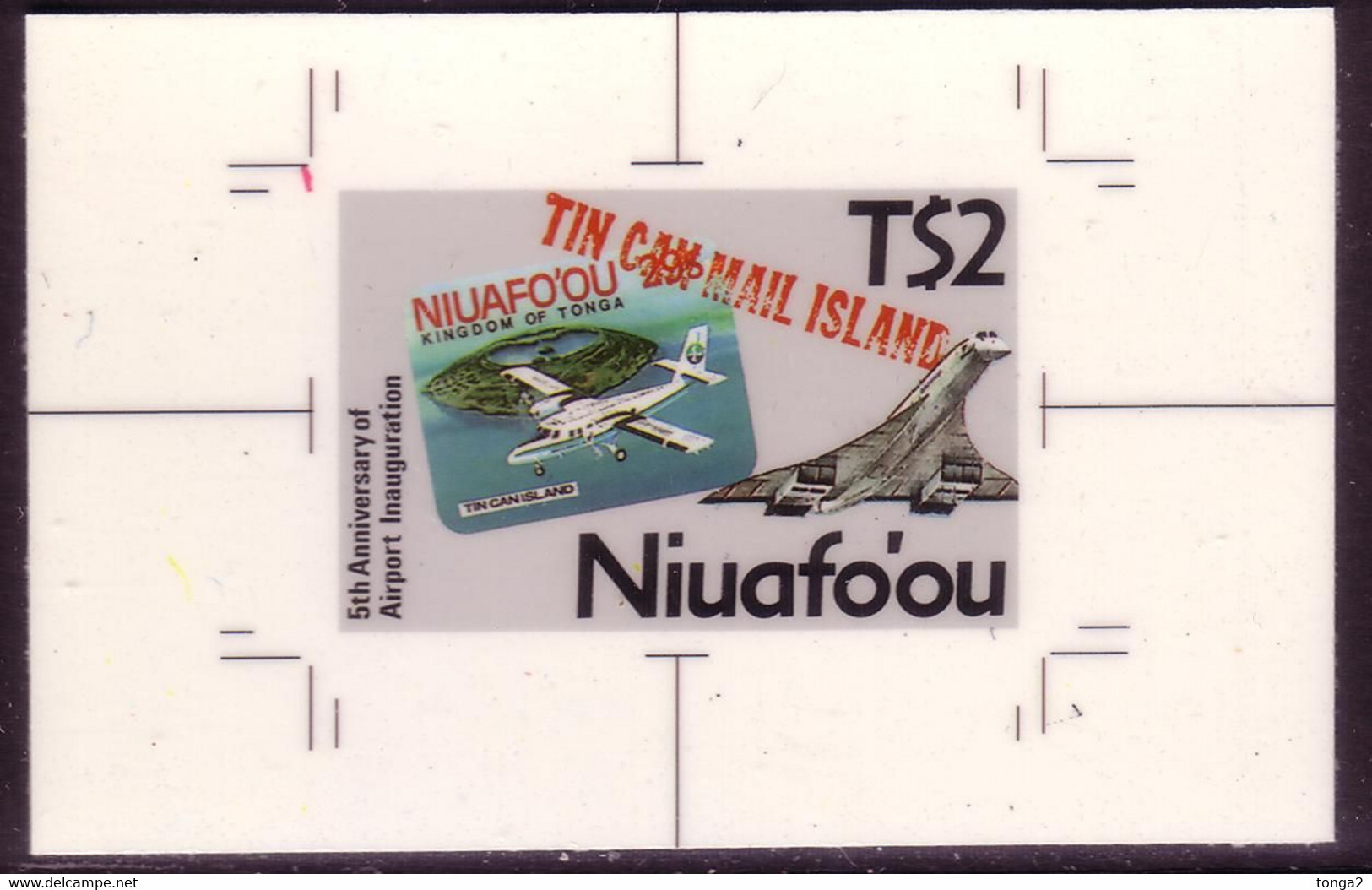 Tonga Niuafo'ou 1988 Cromalin Proof - Shows Concorde - 4 Exist - Concorde