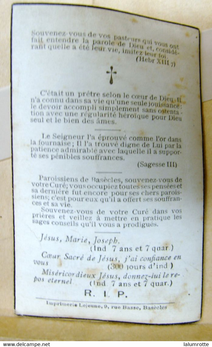 IP. 83. Jules Fulgence Delcourt Curé De Basècles Né à Pâturages Décédé En 1937 - Devotion Images