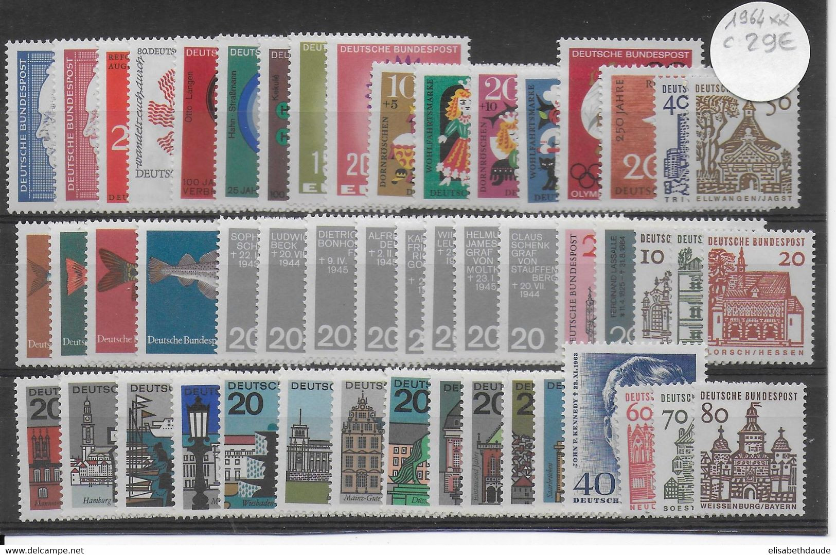 BRD - ANNEE COMPLETE 1964 ** MNH  - YVERT N°284/328 - COTE = 29 EUR - Colecciones Anuales