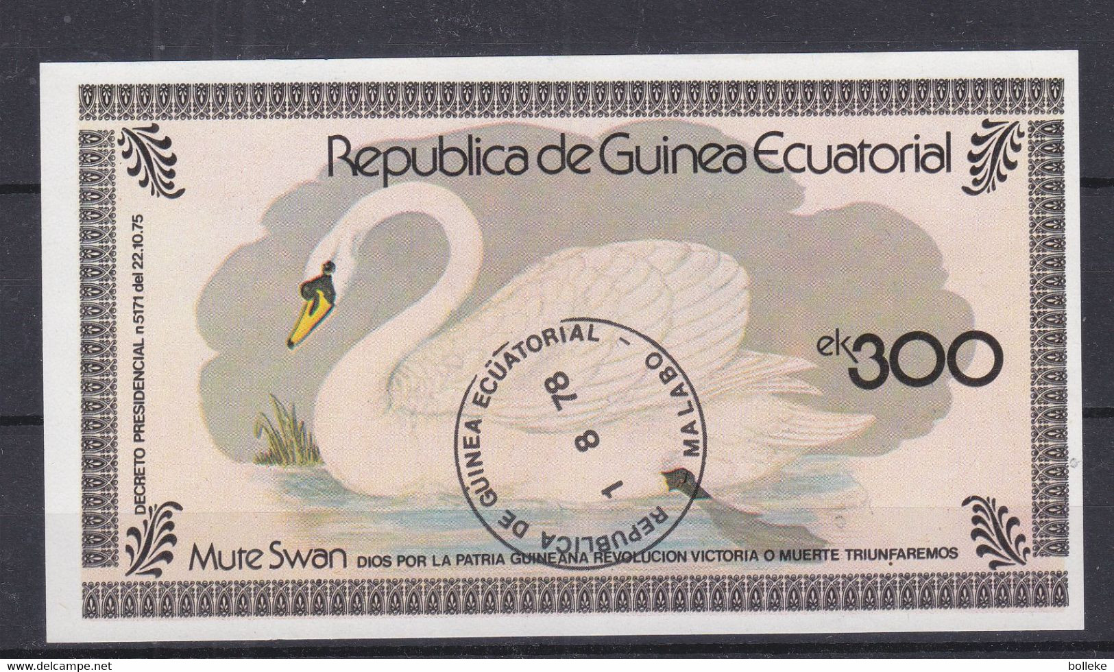 Guinée Equatoriale - BF Oblitéré De 1978 - Cygnes - - Cygnes