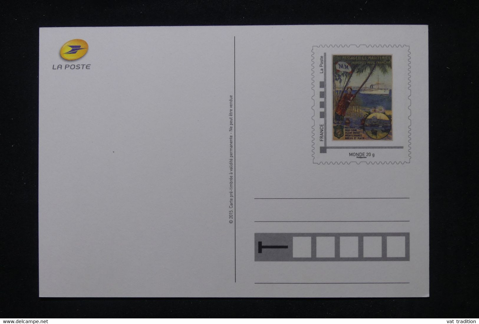 FRANCE - Entier Postal ( Monde 20g ) Illustration Messageries Maritimes - Paquebots Poste Français - L 107073 - Listos A Ser Enviados: Otros (1995-...)