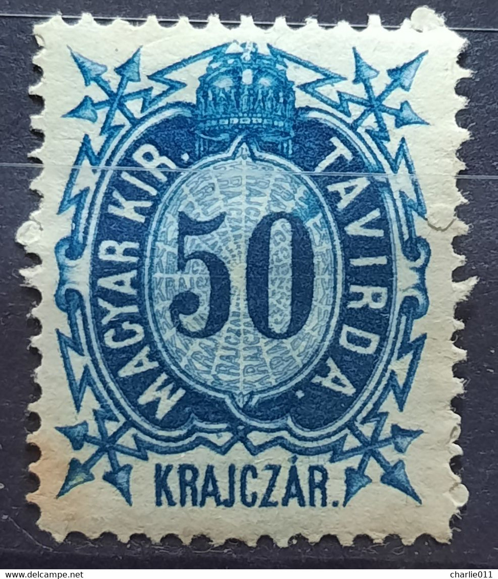 TELEGRAPH STAMP-50 KR-MAGYAR KIR.TAVIRDA-HUNGARY-1874 - Telegraphenmarken
