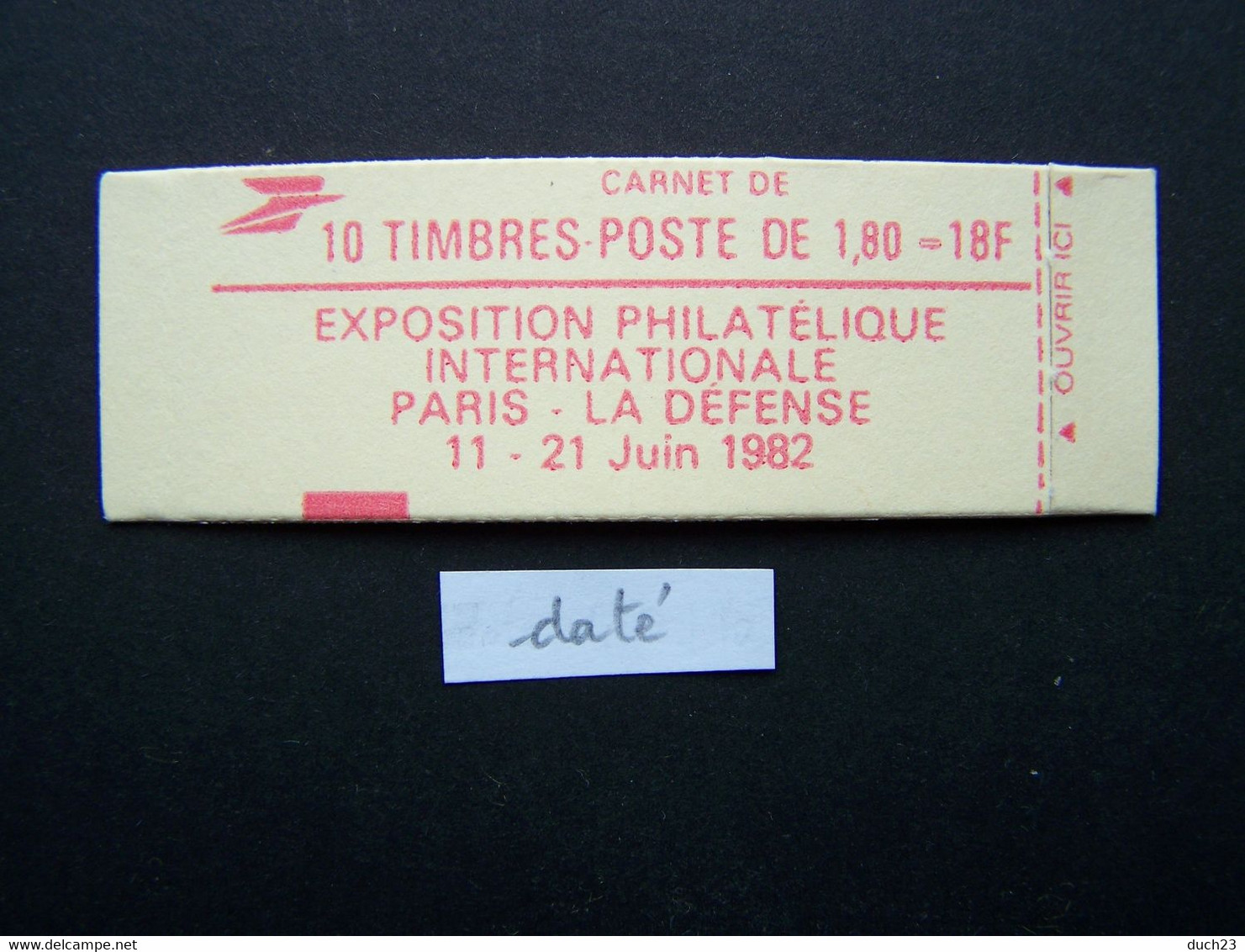 2220-C4 CONF. 9 CARNET DATE DU 3.5.82 OUVERT 10 TIMBRES LIBERTE DE GANDON 1,80 ROUGE PHILEXFRANCE 82 - Autres & Non Classés