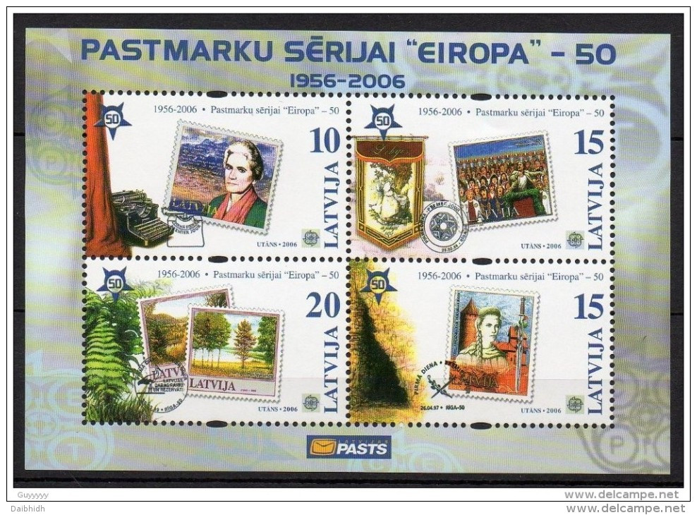 LATVIA 2006  50 Years Of Europa Stamps Block MNH / **.  Michel Block 21 - Letland