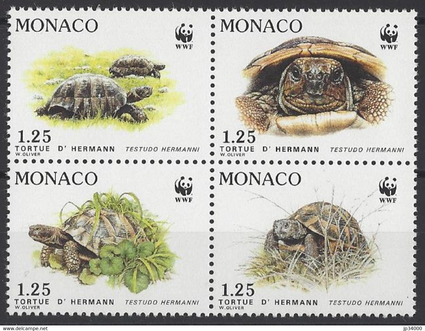 MONACO: Tortues, Tortue, Yvert 1805/08  Tortue D'Hermann Testudo Hermanni WWF. ** MNH - Other & Unclassified