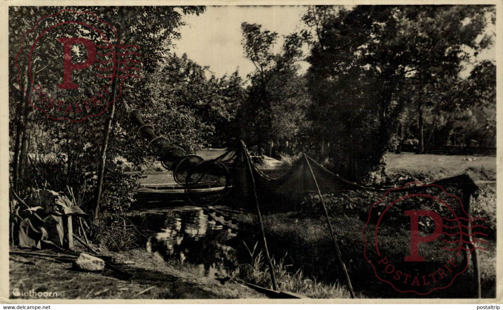 RPPC GIETHOORN HOTEL HOLLAND VENETIE II HOTEL CAFE RESTAURANT  VISSERS FISHING PECHE PECHEUR - Giethoorn