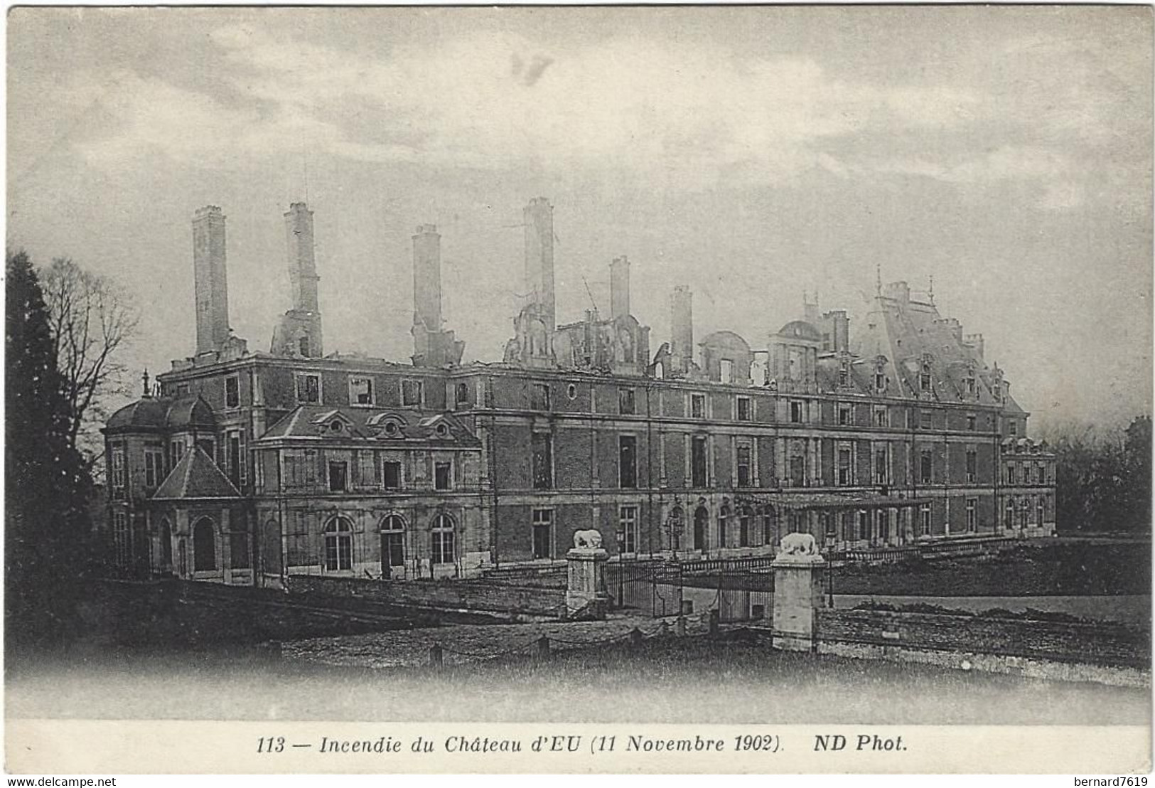 76  Eu  -  Le Chateau D'eu     - Incendie  11 Novembre 1902 - Eu