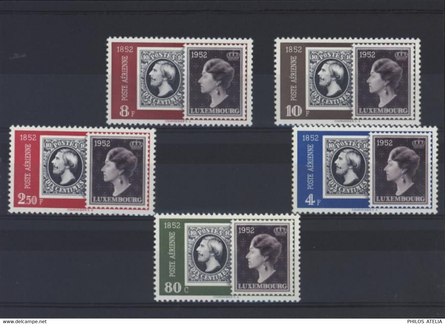Luxembourg Poste Aérienne Neuf ** Sans Charnière YT PA 16 à 20 Centenaire Du Timbre - Unused Stamps