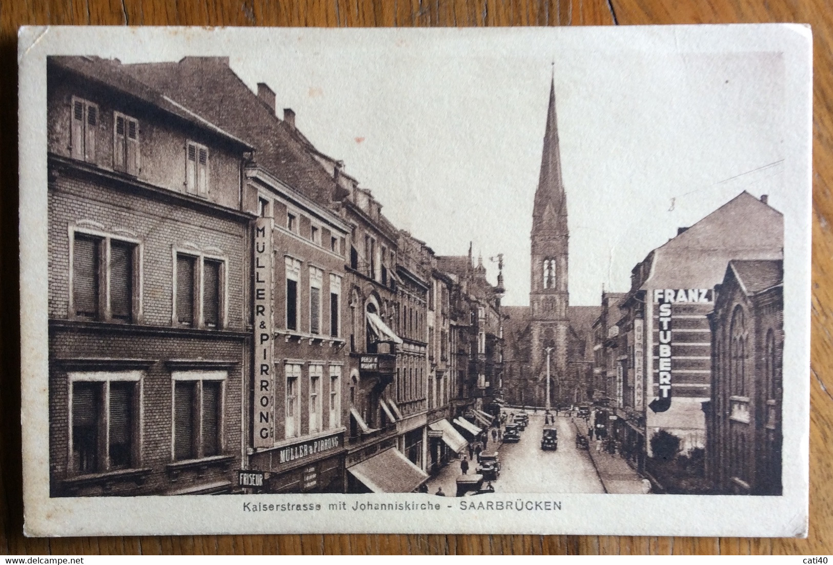 SAARBRUCKEN - KALSERSTRASSE MIT JOHANNISKIRCHE - VIAGGIATA 20/4/36 - COM MOLTE PUBBLICITA'0 D'EPOCA - Bergedorf