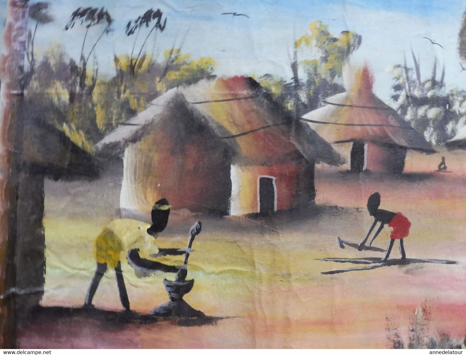 Ancienne peinture africaine ...origine inconnue  (grand tableau)