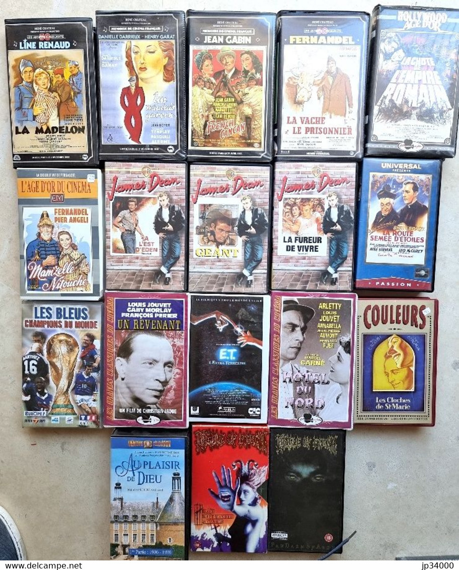 LOT 18 Films Vidéo VHS D'occasion Avec Boites Et Jaquettes - Verzamelingen, Voorwerpen En Reeksen