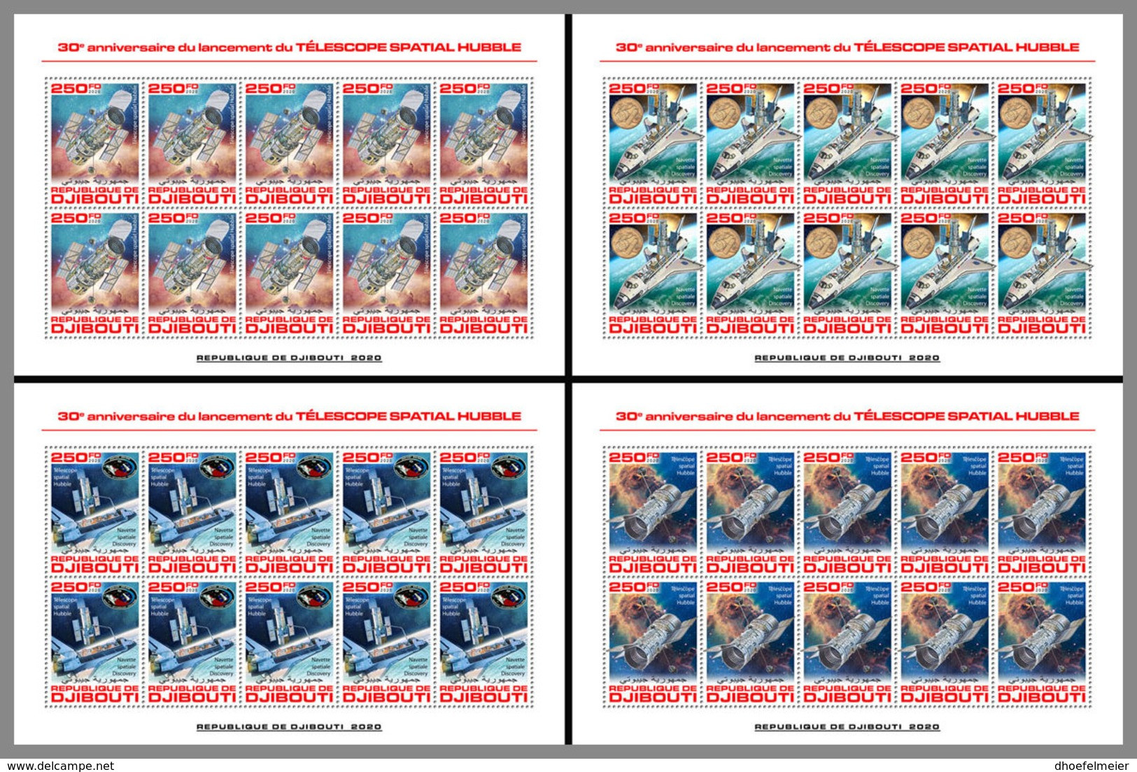 DJIBOUTI 2020 MNH 30 Years Hubble Space Telescope M/S - OFFICIAL ISSUE - DHQ2028 - Afrika