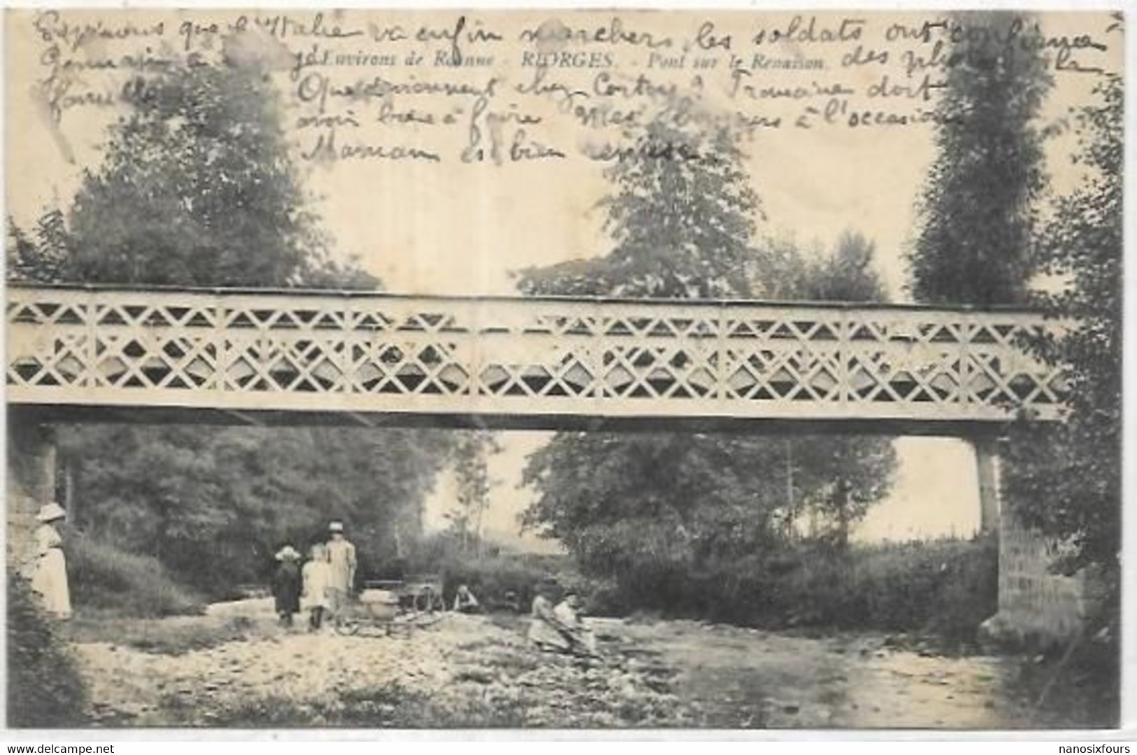 D 42.  RIORGES.  PONT SUR LE RENAISON AN 1915. - Riorges