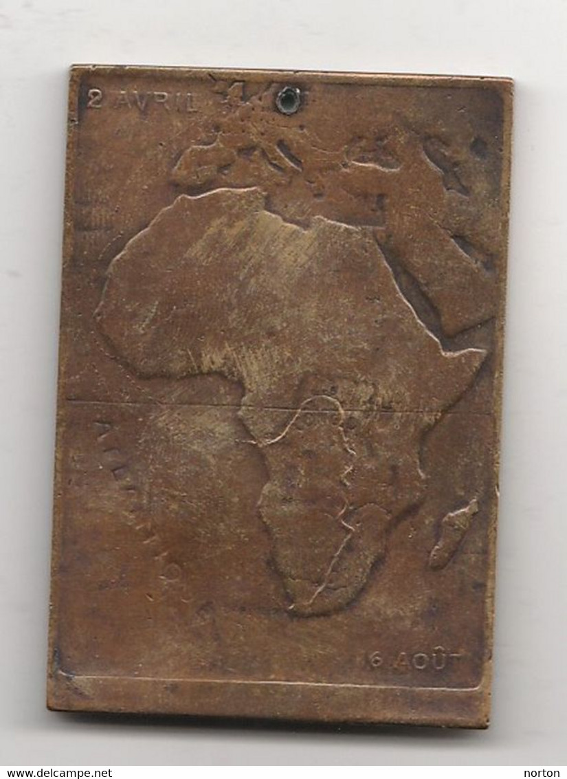 Congo Belge Hommage De La Jeunesse Bruxelloise Par Paul Wissant 1909, Wissant, 69 X 48 Mm, Bronze - Autres & Non Classés