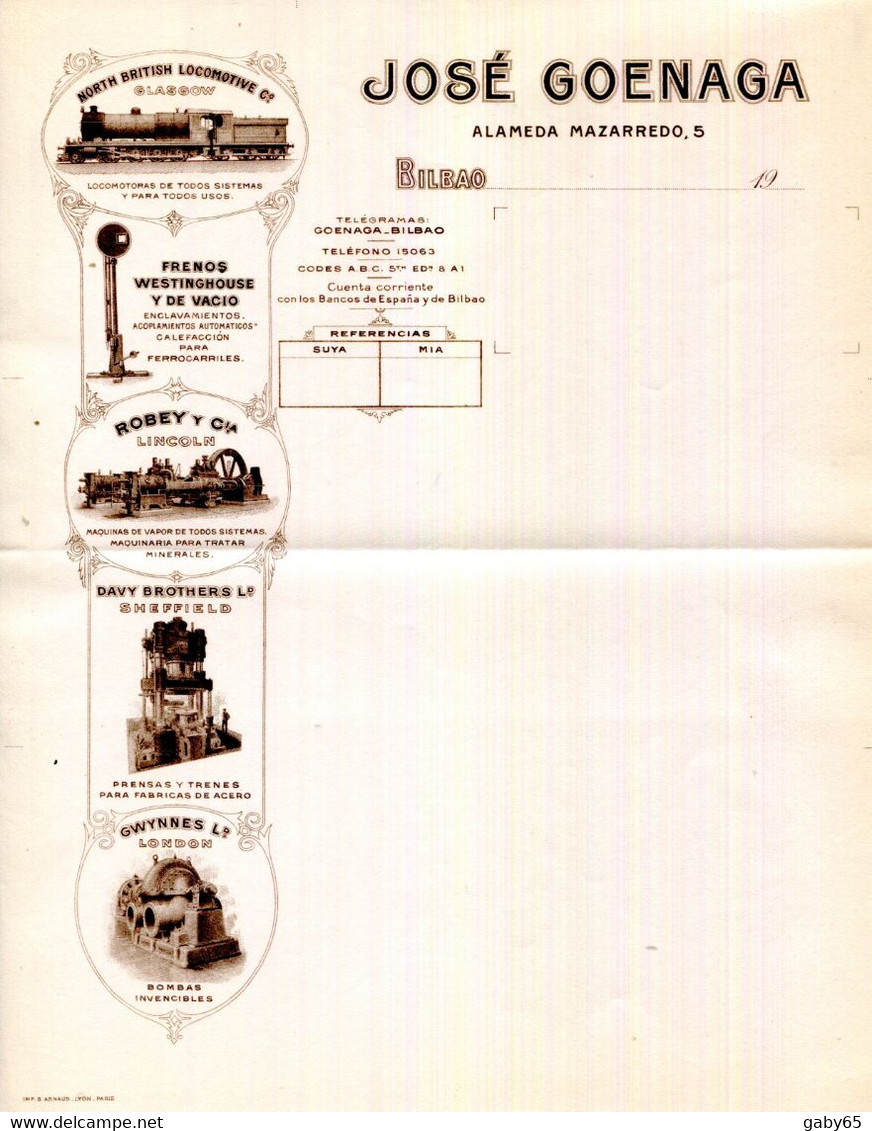 ESPAGNE.BILBAO.JOSÉ GOENAGA. 5 ALAMEDA MAZERREDO. - España