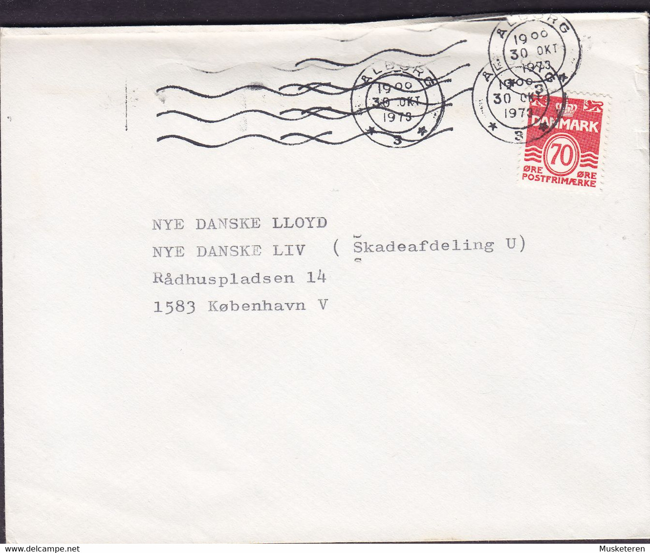 Denmark TANDLÆGE (Dentist Zahnarzt) KNUD RASMUSSEN, AALBORG 1973 Cover Brief DANSLE LLOYD Insurrance København V. - Brieven En Documenten