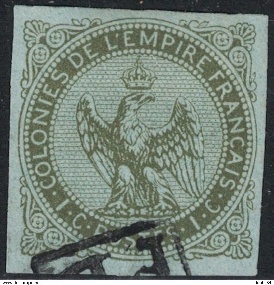 COLONIES GENERALES - AIGLE IMPERIAL - N°1 -  OBLITERATION - PD - DANS UN RECTANGLE - REUNION - COTE 135€. - Águila Imperial