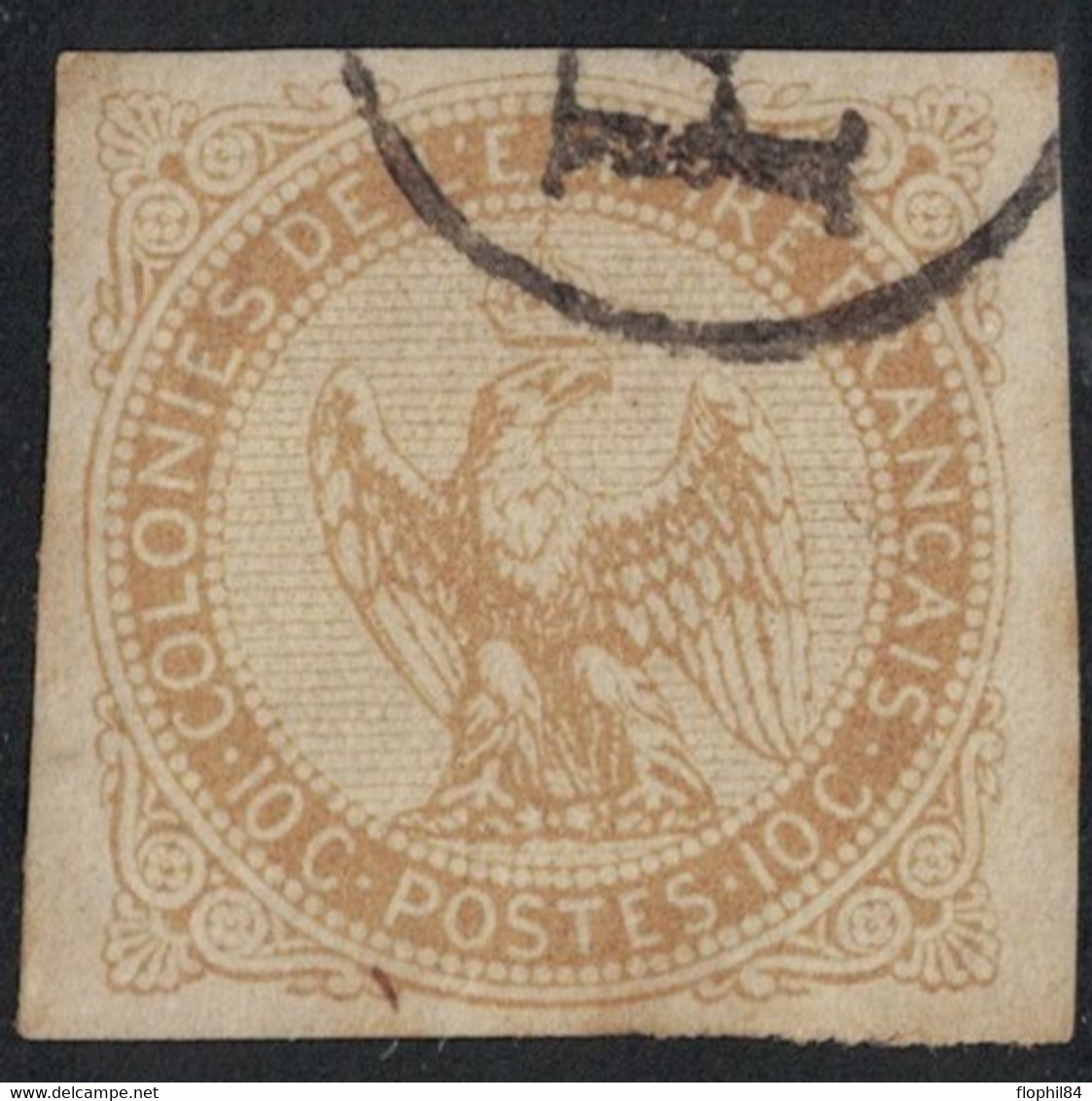 COLONIES GENERALES - AIGLE IMPERIAL - N°3 -  OBLITERATION - PD - DANS UN CERCLE - REUNION - COTE 75€. - Eagle And Crown