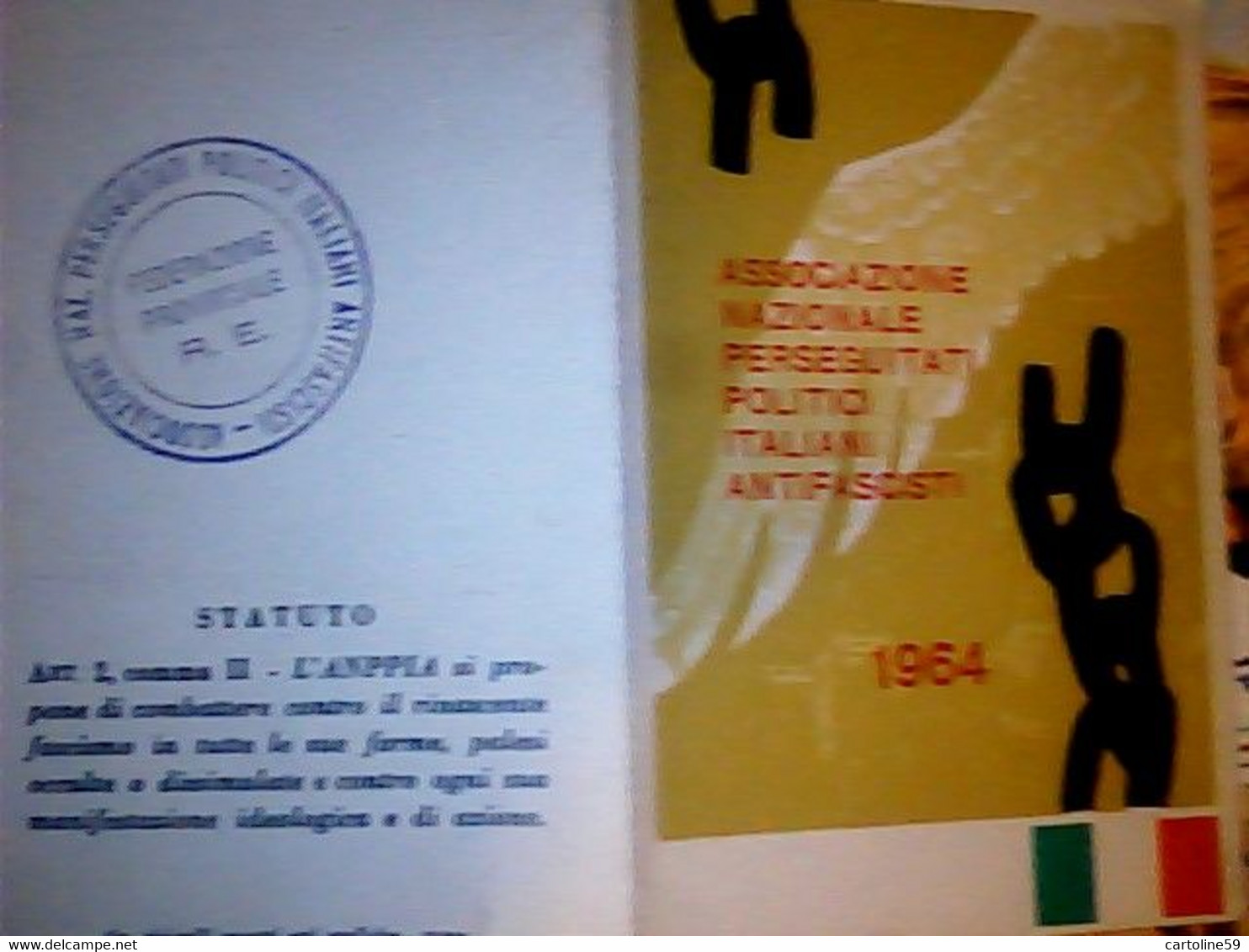 TESSERA 1964 ASSOCIAZIONE NAZIONALE PERSEGUITATI POLITICI ITALIANI ANTIFASCISTI BUONO STATO DI CONSERVAZIONE IF9750 - Documenti Storici