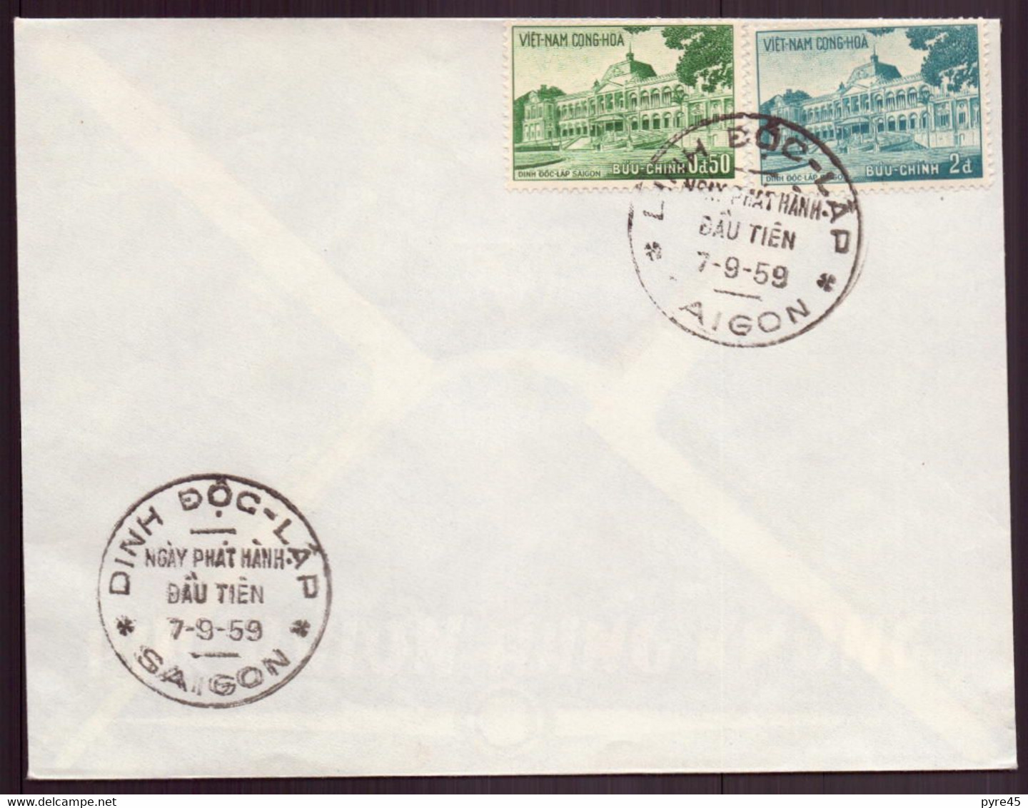 Vietnam, FDC Enveloppe Du 7 Septembre 1959 à Saïgon - Vietnam