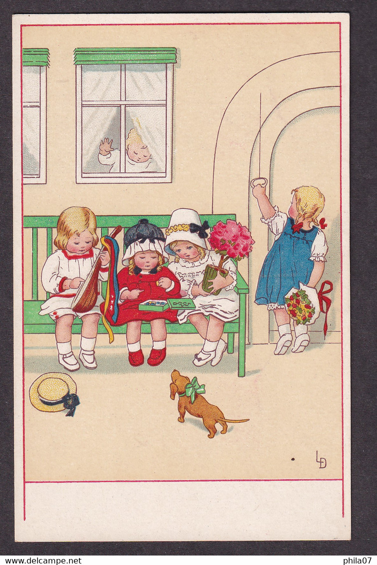 Illustration - Children On Bench - LD / Meissner&Buch, Serie 2301 / Postcard Not Circulated - Autres & Non Classés