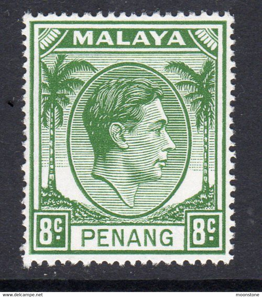 Malaya Penang 1949-52 GVI 8c Green Definitive, MNH, SG 10 (MS) - Penang