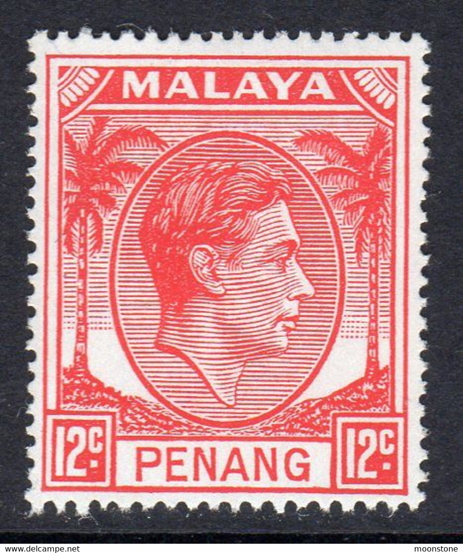 Malaya Penang 1949-52 GVI 12c Scarlet Definitive, MNH, SG 12 (MS) - Penang