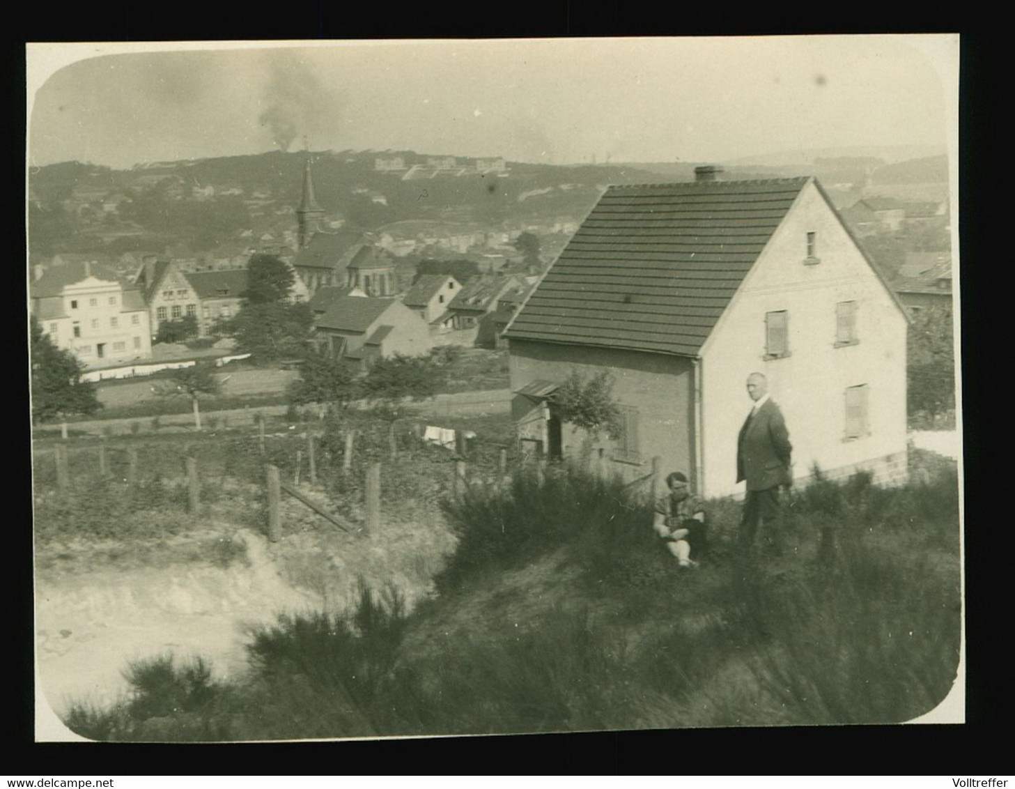 Original Foto Um 1920 Merzig ? Blick Von Oben Hinter Einem Privat Haus - Kreis Merzig-Wadern