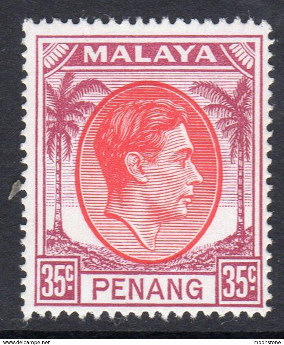 Malaya Penang 1949-52 GVI 35c Scarlet & Purple Definitive, MNH, SG 17 (MS) - Penang