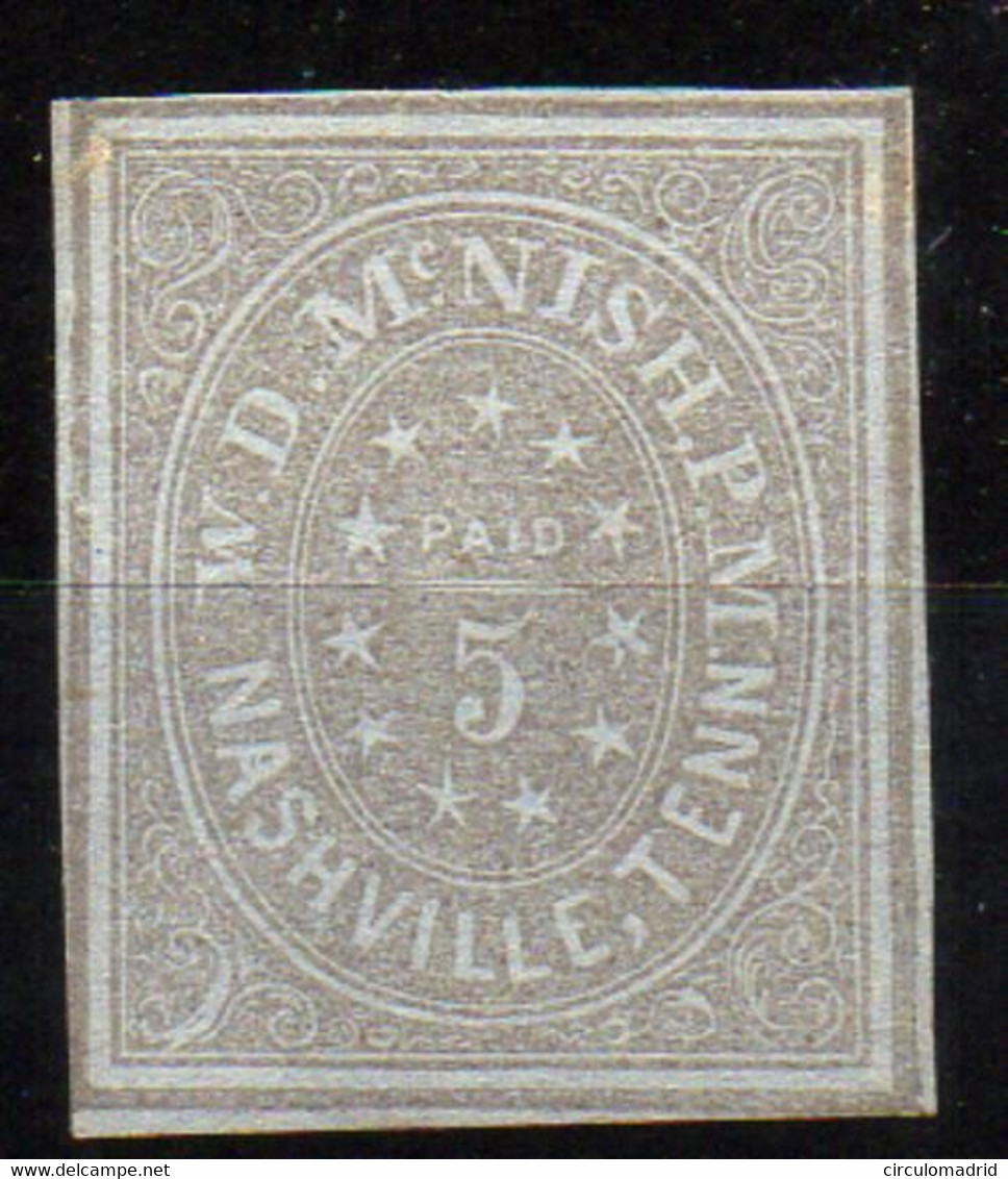 Estados Confederados De América (Nashville Y Tennessee). Nº 4.  Año 1861 - 1861-65 Confederate States