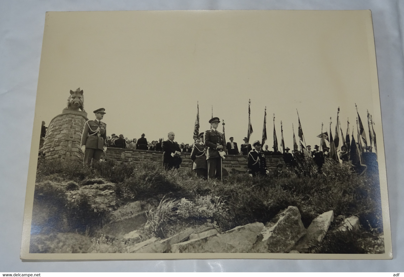 LOT 3 ANCIENNES GRANDES PHOTOS MARTELANGE INAUGURATION PAR LE ROI BAUDOUIN DU MONUMENT AUX CHASSEURS ARDENNAIS, BELGIQUE - Martelange