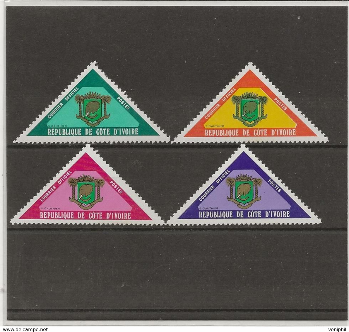 COTE D'IVOIRE - TIMBRE DE SERVICE  N° 1 A 4  NEUF INFIME CHARNIERE - ANNEE 1974 - Côte D'Ivoire (1960-...)