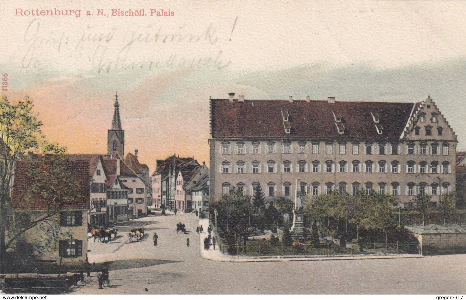 9770) ROTTENBURG A. N. - Bischäfl. Palais Mit Straße ALT !! 9.07.1906 ! - Rottenburg
