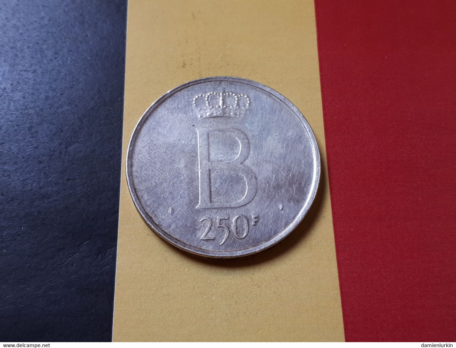 BELGIQUE BAUDOUIN 250F PETIT B TRANCHE ETOILES ARGENT - 250 Francs