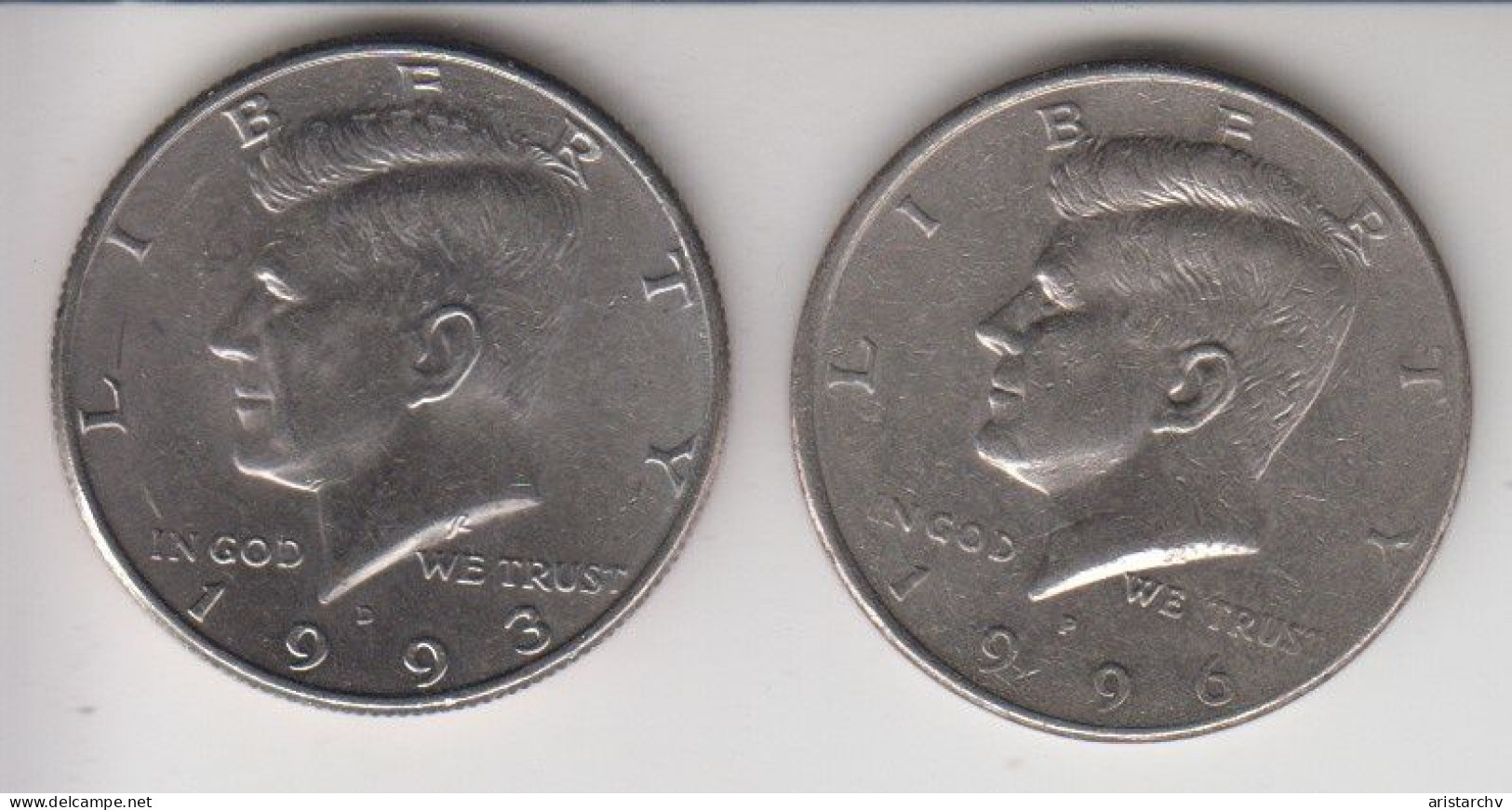 USA 1993 1996 50 CENTS HALF DOLLAR JOHN F. KENNEDY 2 COINS - 1964-…: Kennedy