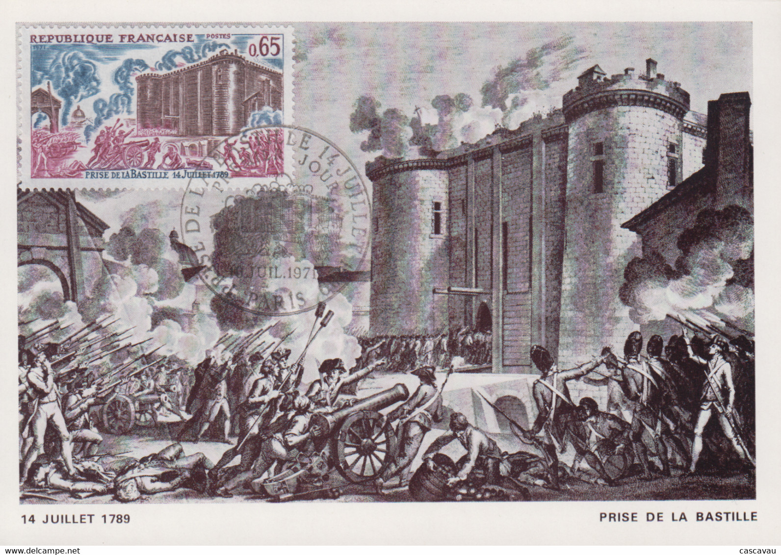 Carte  Maximum  1er  Jour   FRANCE   Prise  De   La  Bastille   1971 - French Revolution