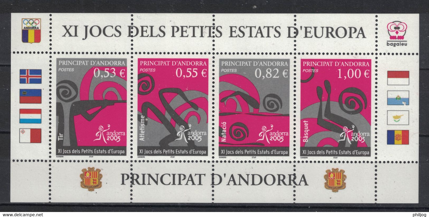 Andorre - Andorra - Yvert 609-612 Feuillet Neuf SANS Charnière - Scott#598 MNH - Sports - Oblitérés