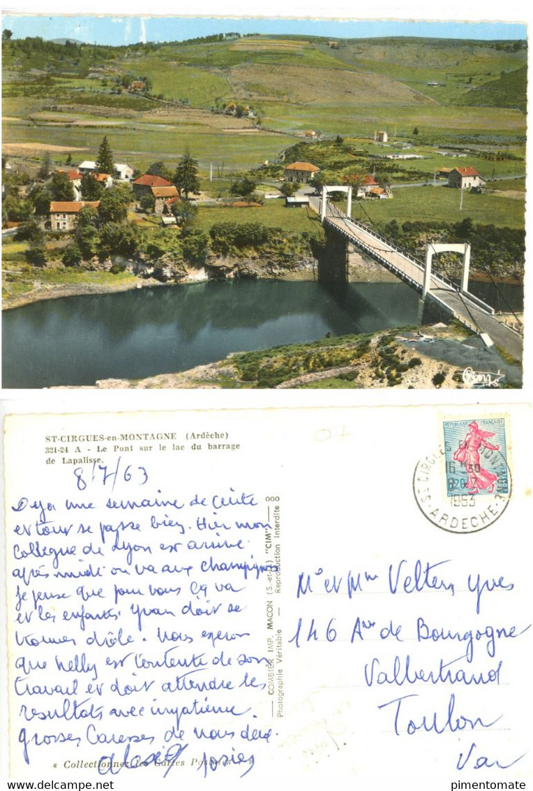 SAINT CIRGUES EN MONTAGNE LE PONT SUR LE LAC DE LAPALISSE 1963 - Other & Unclassified