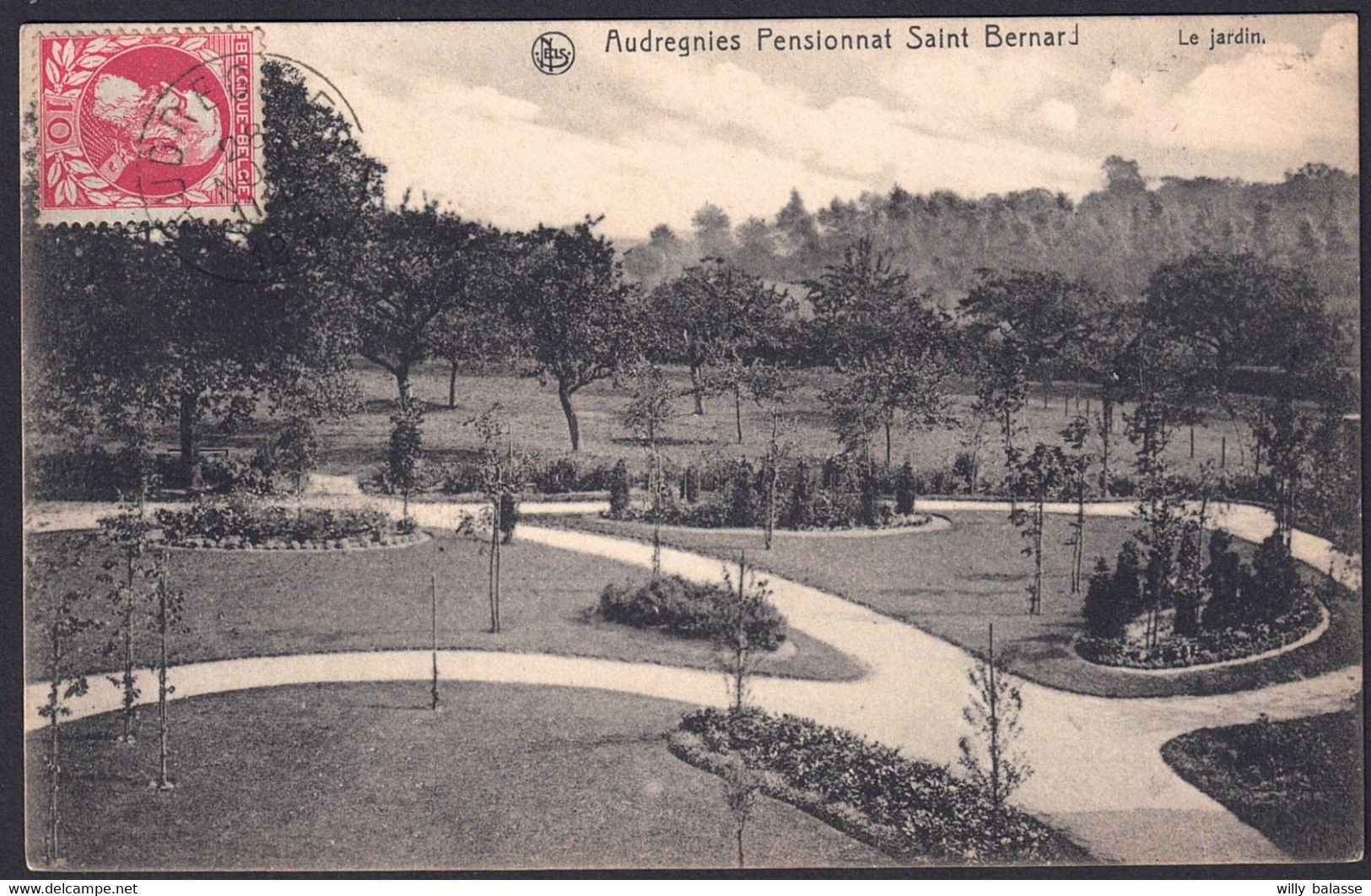 +++ CPA - AUDREGNIES - Quiévrain - Pensionnat St Bernard - Le Jardin - Nels  // - Quiévrain