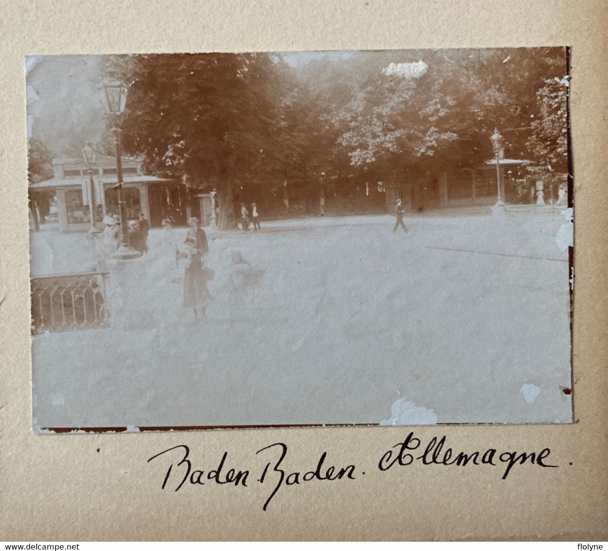 Baden Baden - Photo Ancienne Albuminée Circa 1908 - Un Jardin , Garden - Allemagne Germany - Baden-Baden